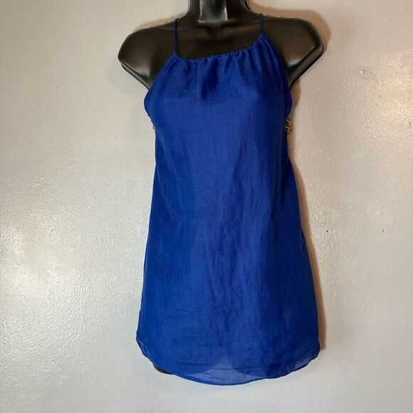 Banana Republic Tops - Banana Republic blue criss cross strap blouse